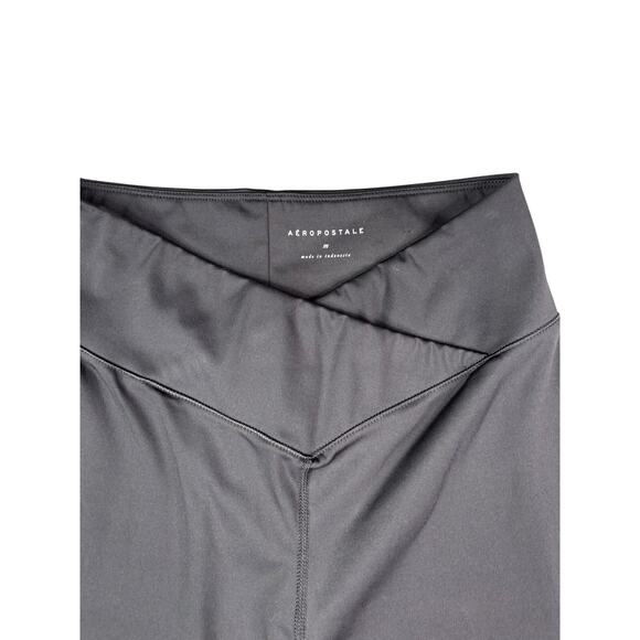 Aeropostale High-Waisted Crossover Flare Leggings Black Active Yoga Pants - Picture 4 of 8